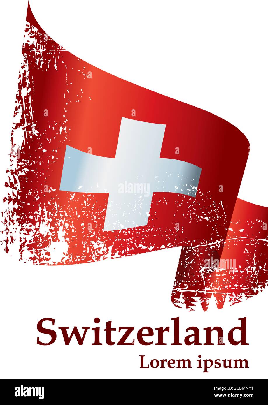 Flagge der Schweiz, Schweizerische Eidgenossenschaft. Vorlage für Award Design, ein offizielles Dokument mit der Flagge der Schweiz. Stock Vektor