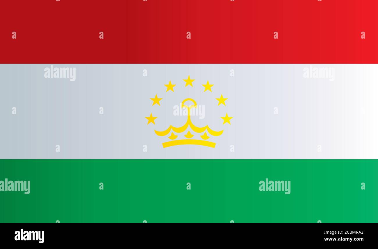 Flagge Tadschikistans, Republik Tadschikistan. Vorlage für Award Design, ein offizielles Dokument mit der Flagge Tadschikistans. Stock Vektor