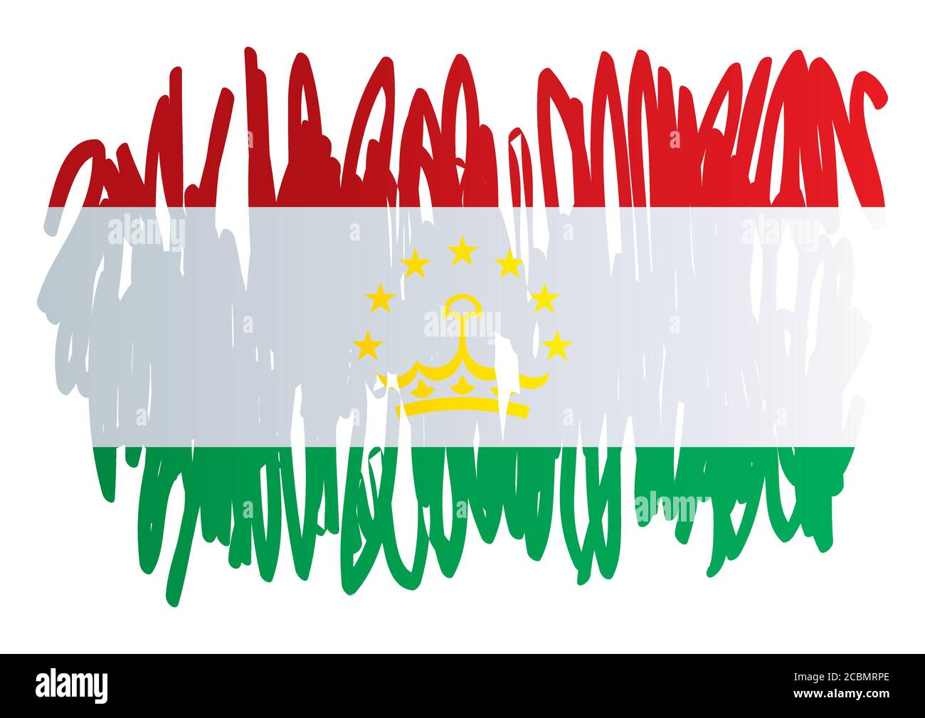 Flagge Tadschikistans, Republik Tadschikistan. Vorlage für Award Design, ein offizielles Dokument mit der Flagge Tadschikistans. Stock Vektor