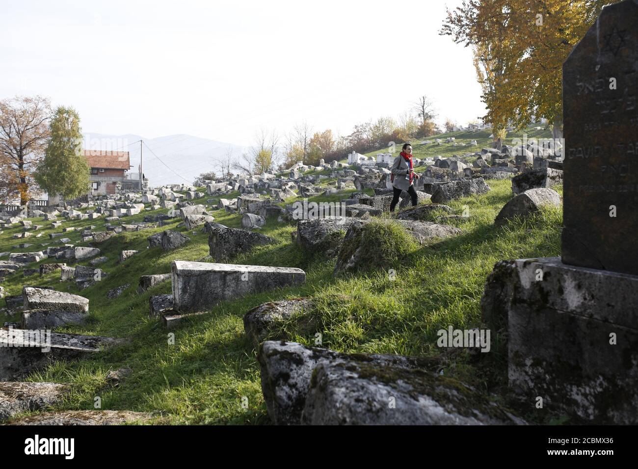 Der jüdische Friedhof OID ist ein fast 500 Jahre alter Friedhof in Sarajevo, Bosnien und Herzegowina. Stockfoto