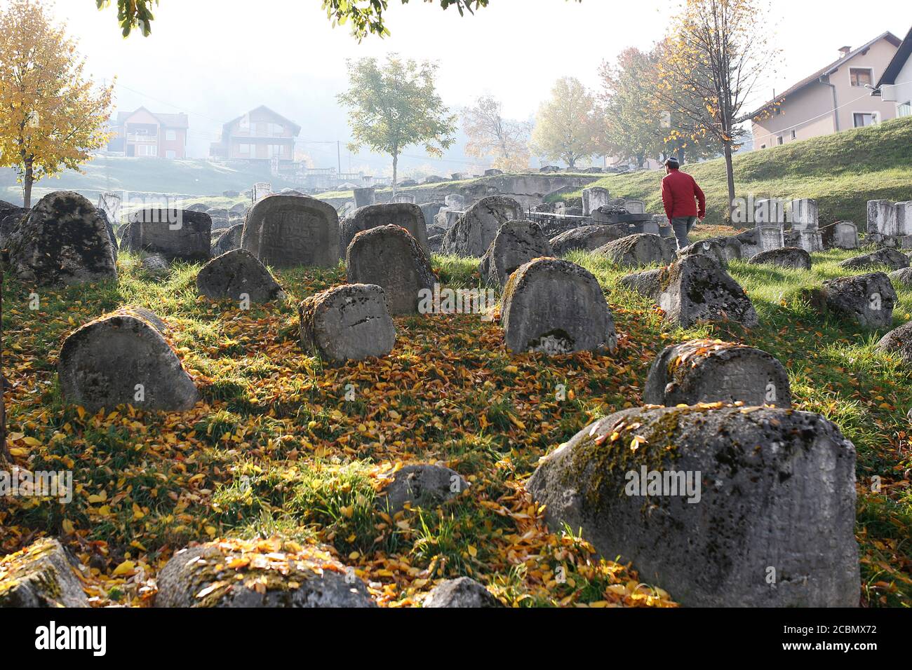 Der jüdische Friedhof OID ist ein fast 500 Jahre alter Friedhof in Sarajevo, Bosnien und Herzegowina. Stockfoto