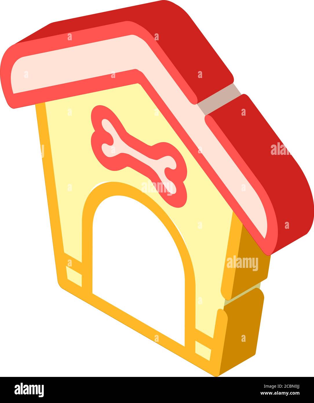 Kabine für Hund isometrische Symbol Vektor Illustration Stock Vektor