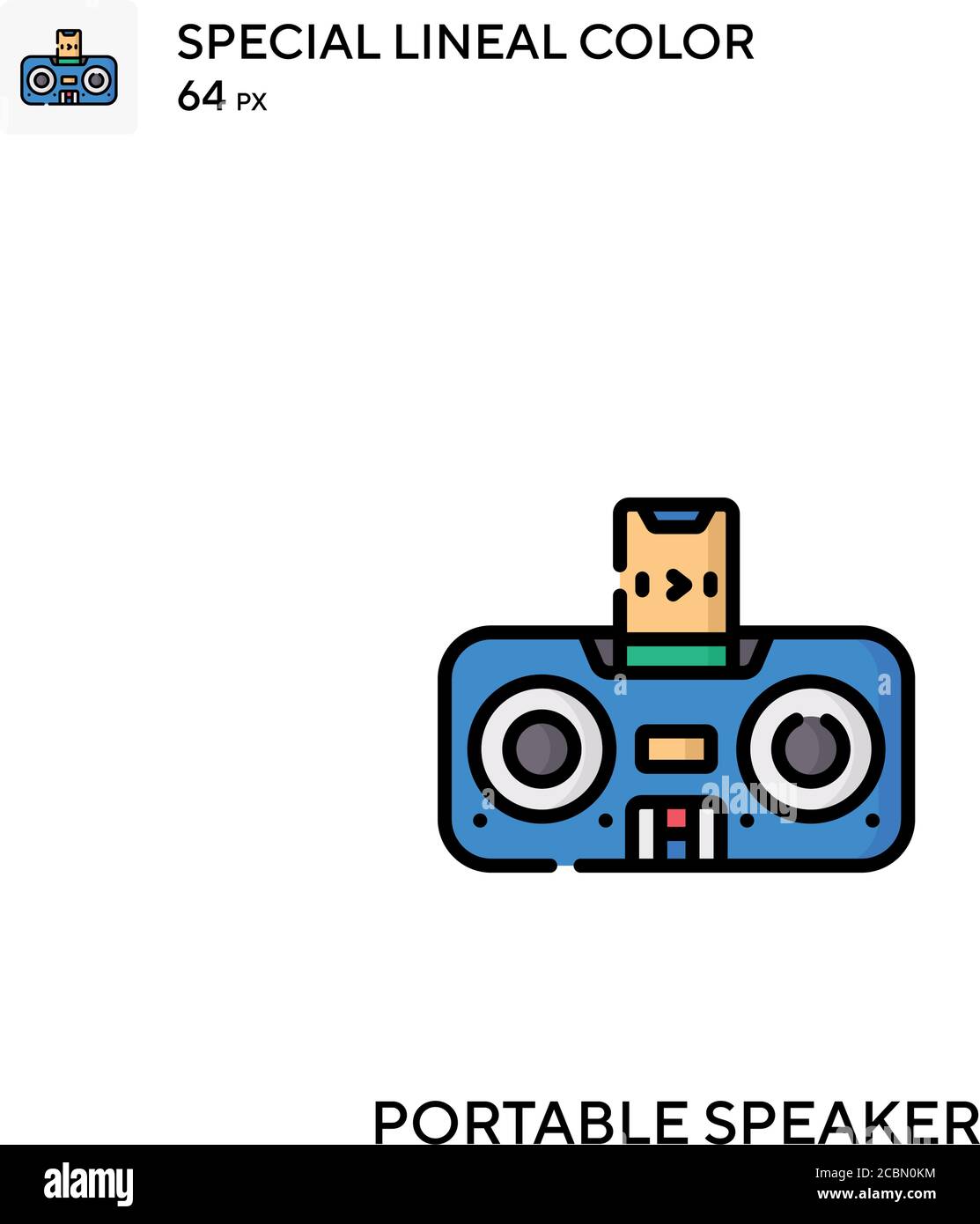 Tragbarer Lautsprecher spezielles lineales Farbvektorsymbol. Tragbare Lautsprechersymbole für Ihr Geschäftsprojekt Stock Vektor