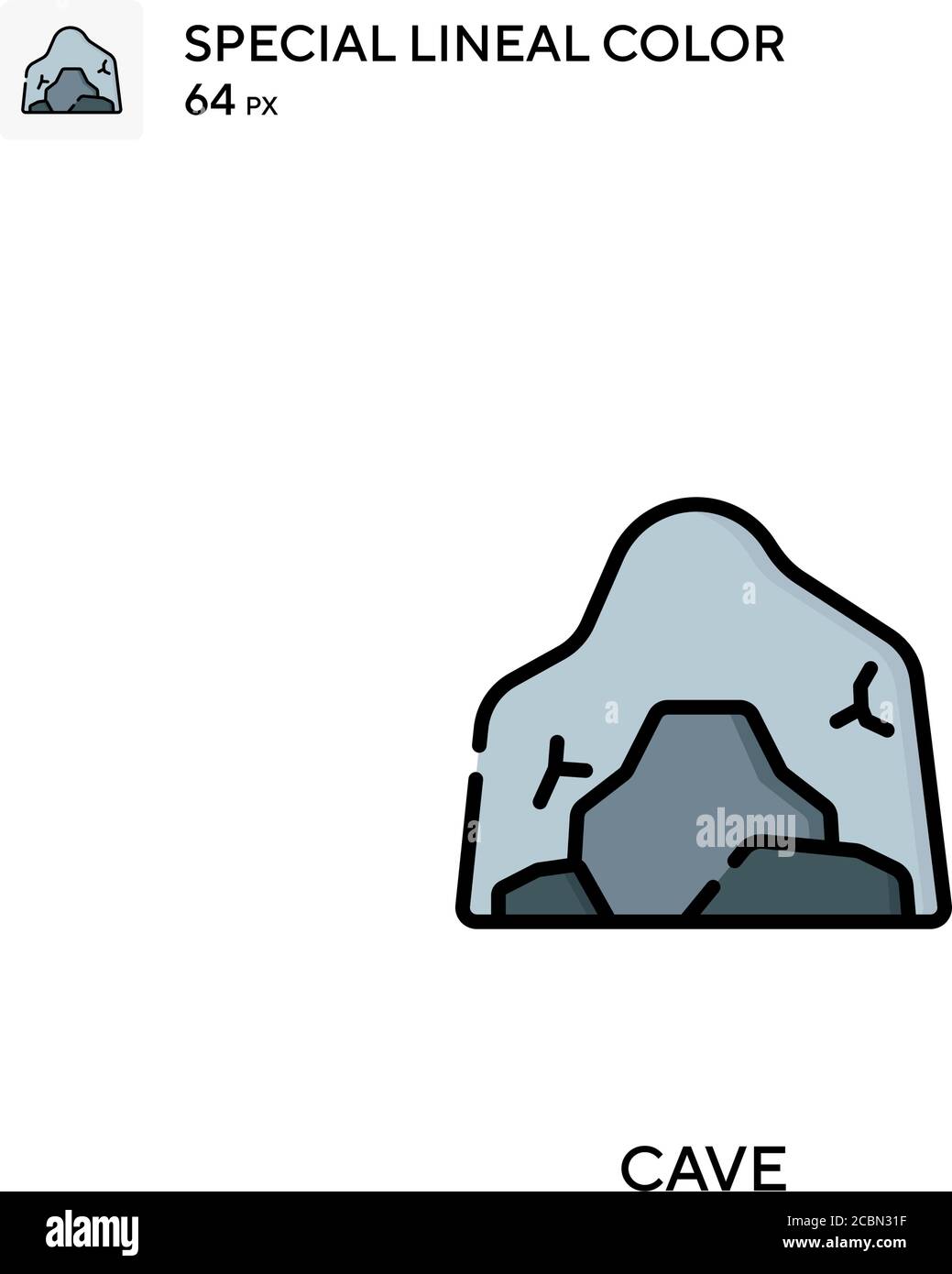 Cave Special Lineal Farbe Vektor-Symbol. Höhlensymbole für Ihr Geschäftsprojekt Stock Vektor