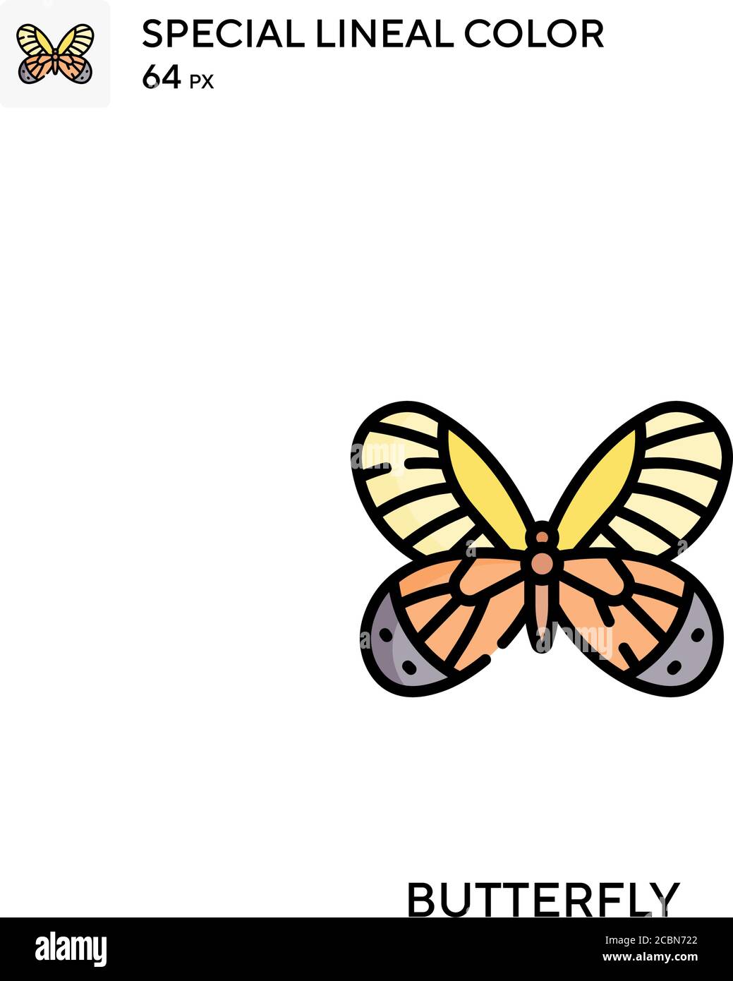 Schmetterling spezielles lineales Farbvektor-Symbol. Schmetterlingsbilder für Ihr Geschäftsprojekt Stock Vektor