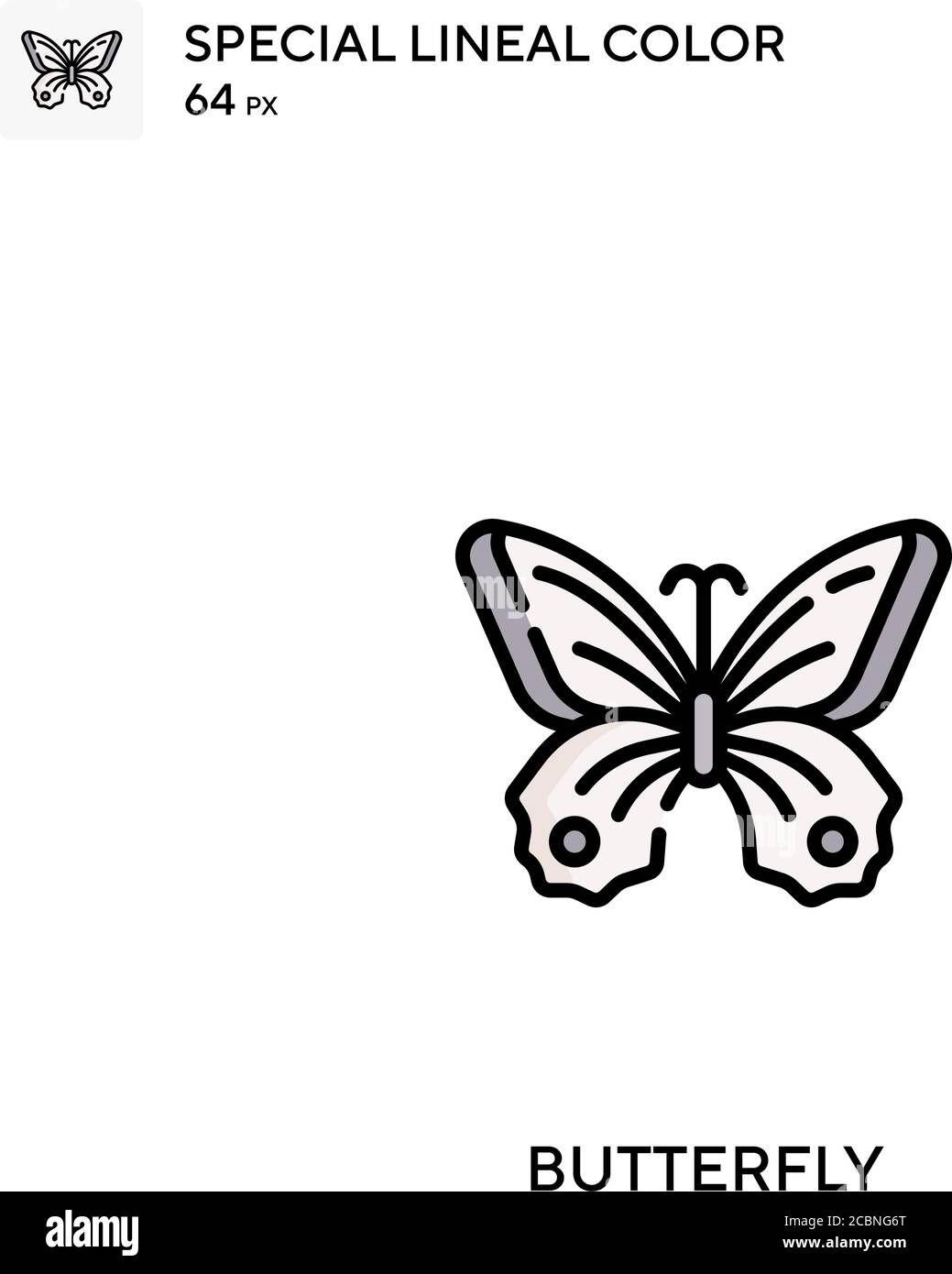 Schmetterling spezielles lineales Farbvektor-Symbol. Schmetterlingsbilder für Ihr Geschäftsprojekt Stock Vektor