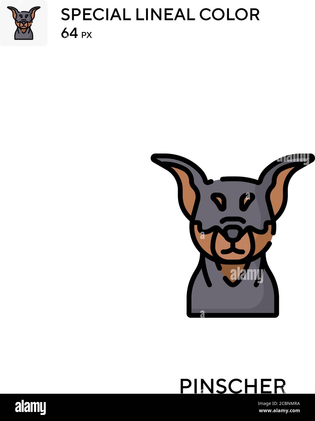 Pinscher Special Lineal Farbe Vektor-Symbol. Pinscher Icons für Ihr Business-Projekt Stock Vektor