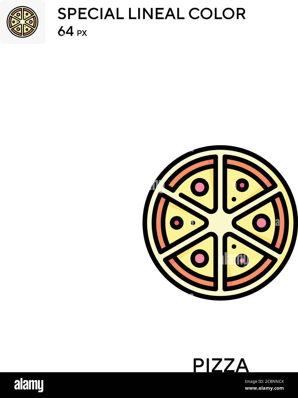 Pizza Special Lineal Farbe Vektor-Symbol. Pizza-Symbole für Ihr Geschäftsprojekt Stock Vektor