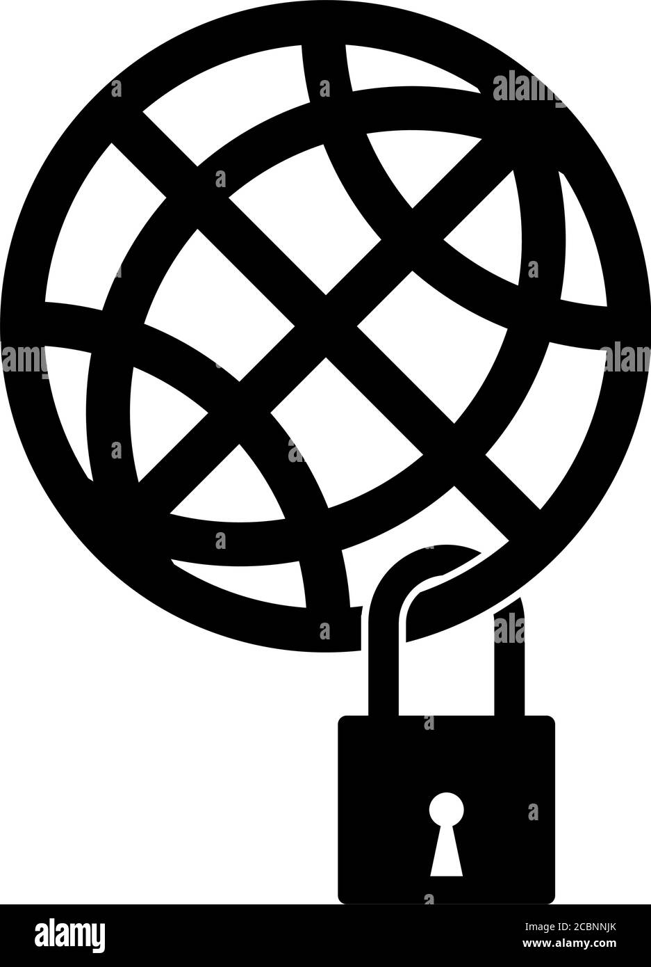 Global Lockdown - verschlossene Kugel als Symbol der Welt Präventive Pandemiemaßnahmen Stock Vektor