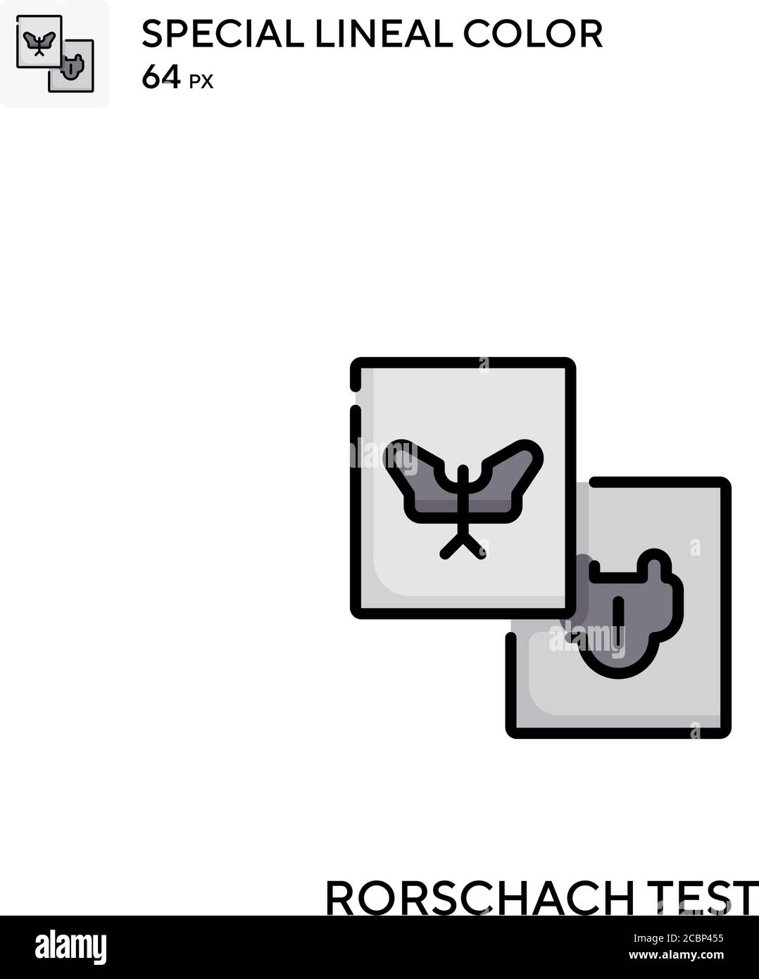 Rorschach Test spezielles lineales Farbvektorsymbol. Rorschach testet Icons für Ihr Business-Projekt Stock Vektor