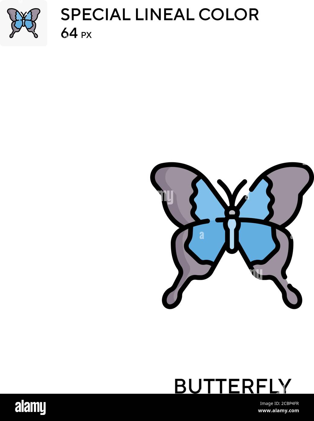 Schmetterling spezielles lineales Farbvektor-Symbol. Schmetterlingsbilder für Ihr Geschäftsprojekt Stock Vektor