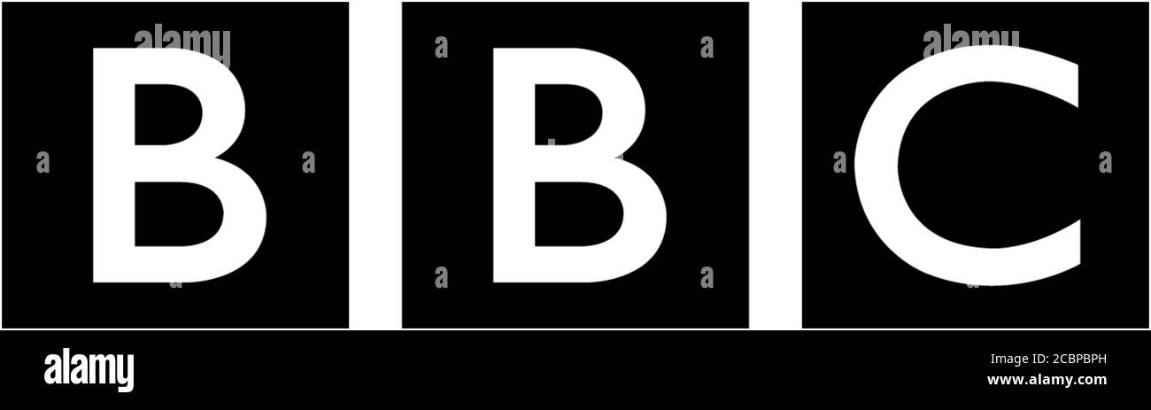 Logo BBC, British Broadcasting Corporation, Rundfunkgesellschaft, Fernsehsender Stockfoto