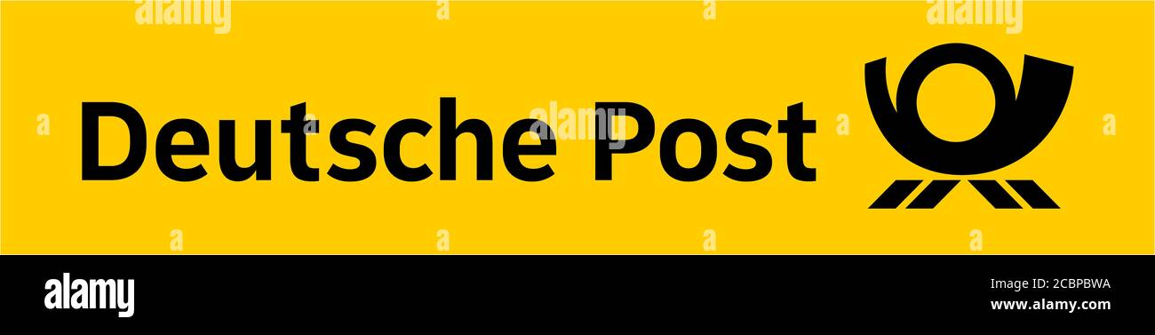 Logo Deutsche Post, Logistikunternehmen und Postdienste, Formatfüllung Stockfoto