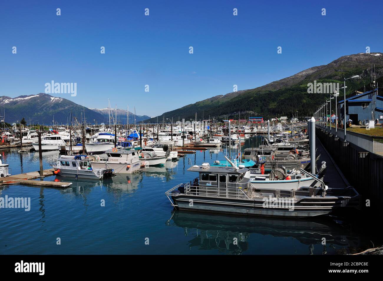 Hafen von Whittier, Prince William Sound, Alaska, USA Stockfoto