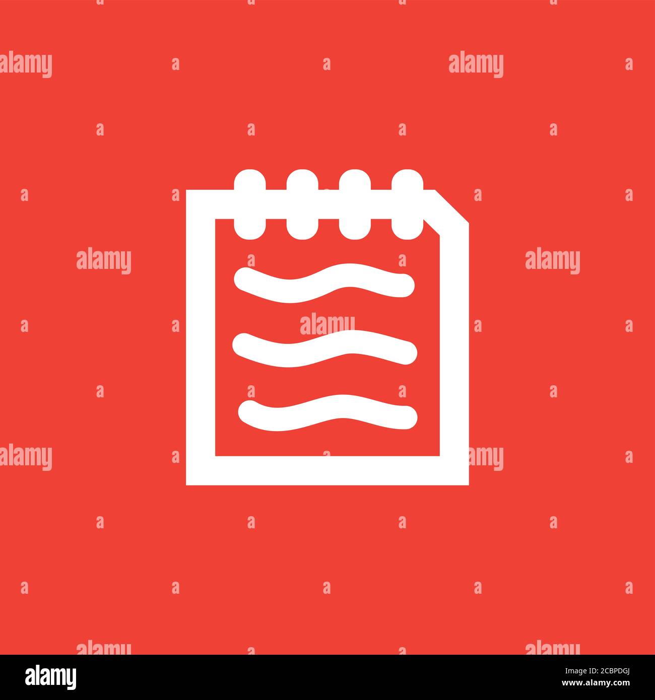 Dokumentsymbol Auf Rotem Hintergrund. Rote Flache Vektorgrafik. Stockfoto