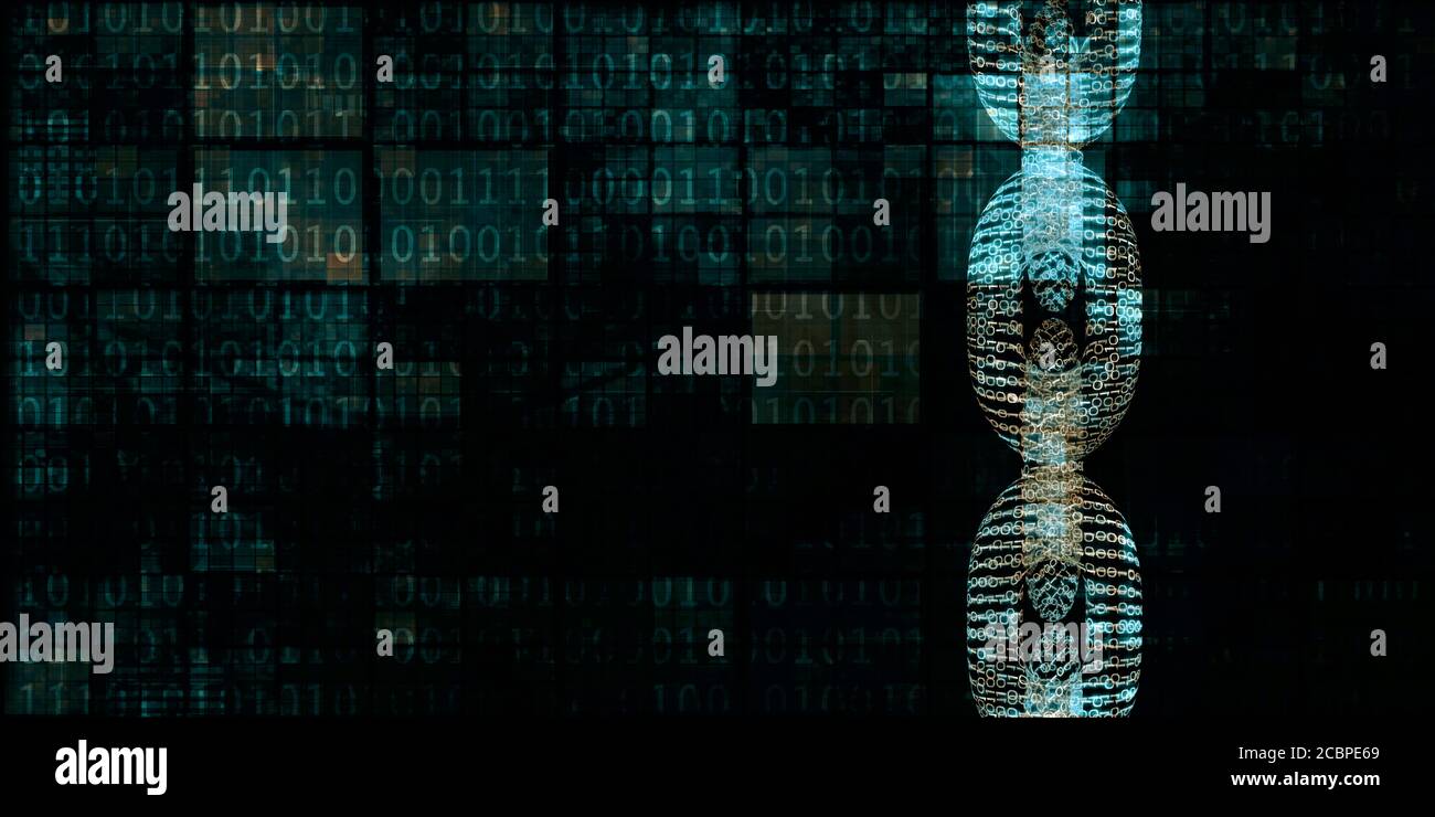Digitaler Datenschutz mit Copy Space Binary Background Stockfoto