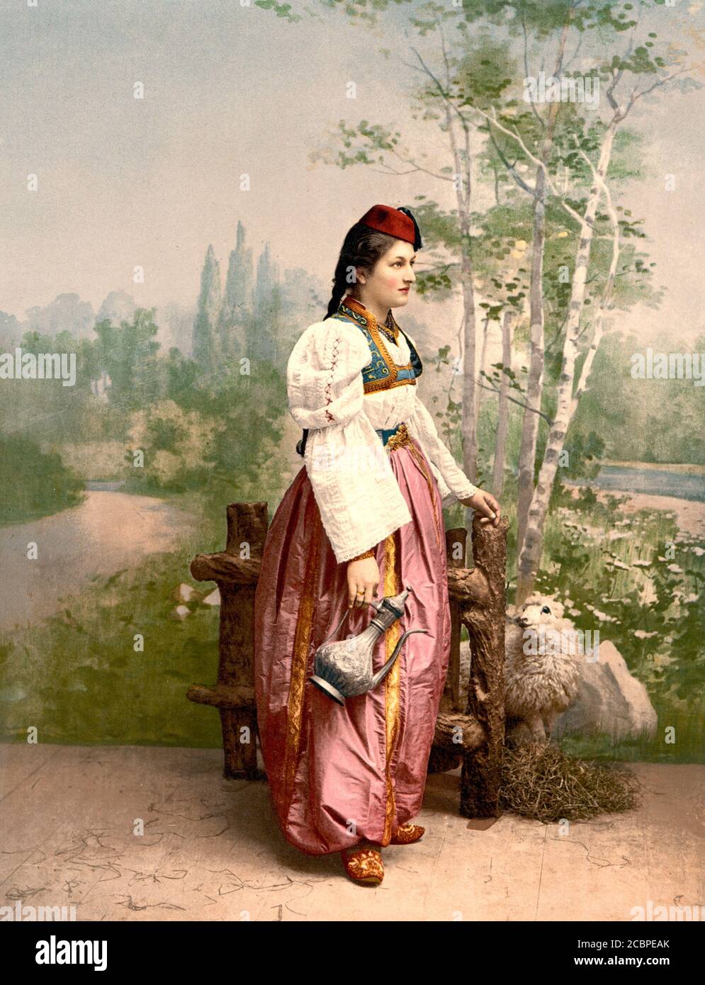 Girl of Sarajevo, Bosnien, Österreich-Ungarn, um 1900 Stockfoto