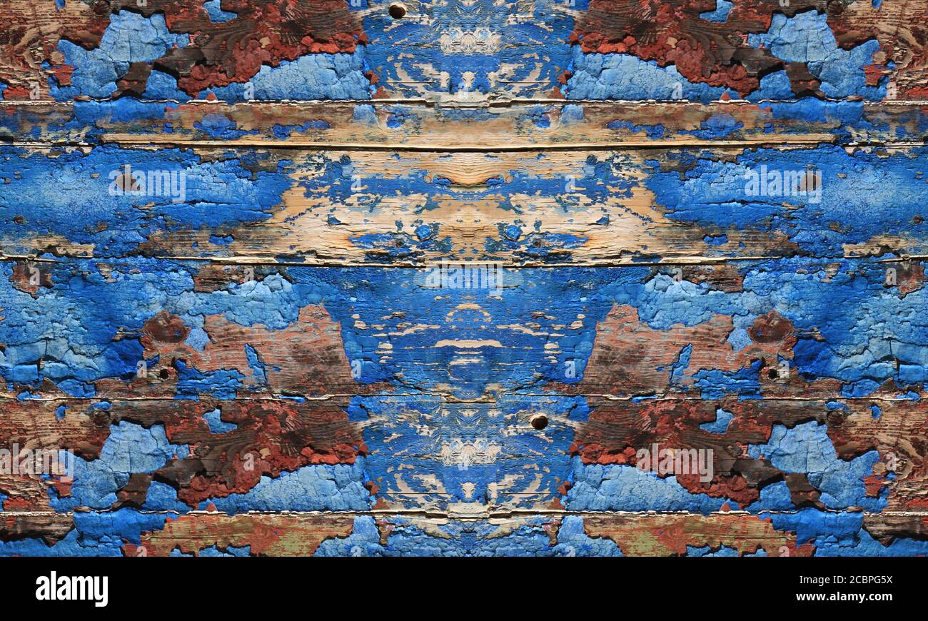 Textur Hintergrund blau rot Holz Hintergrund Foto Stockfoto