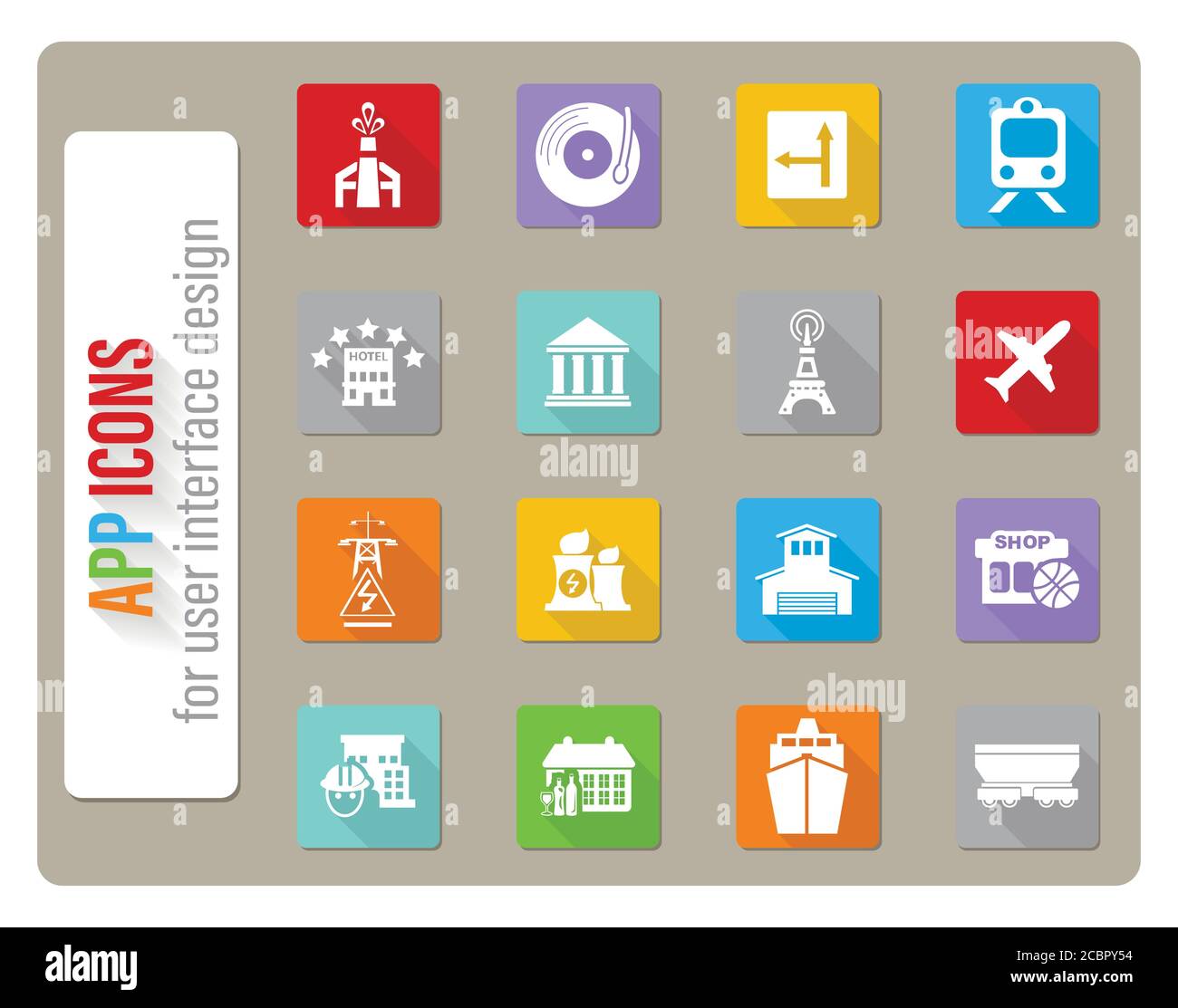 Infrastruktur Icon Set Stock Vektor