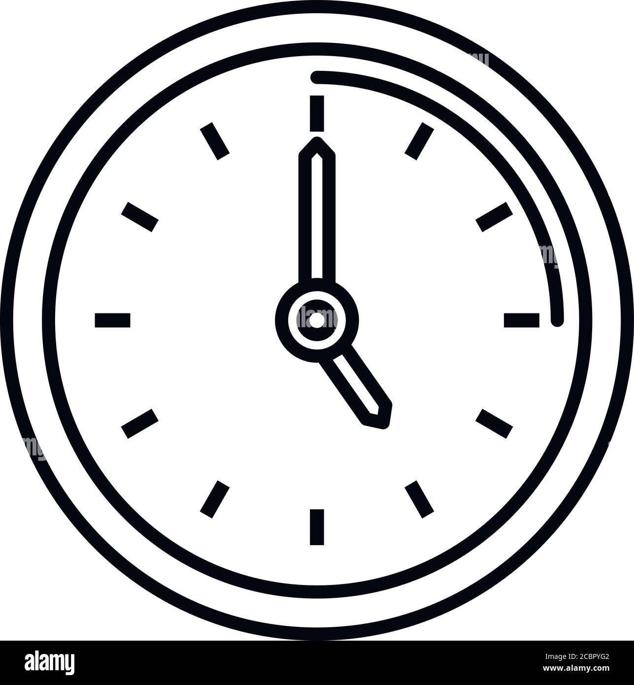 Symbol für die Reparatur einer Bürowanduhr. Umriss Büro Wand Uhr Reparatur Vektor-Symbol für Web-Design isoliert auf weißem Hintergrund Stock Vektor