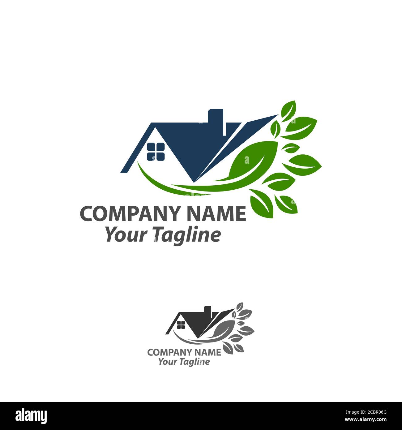 Einfache grüne Haus Immobilien-Logo und Vektor-Symbol.EPS 10 Stock Vektor