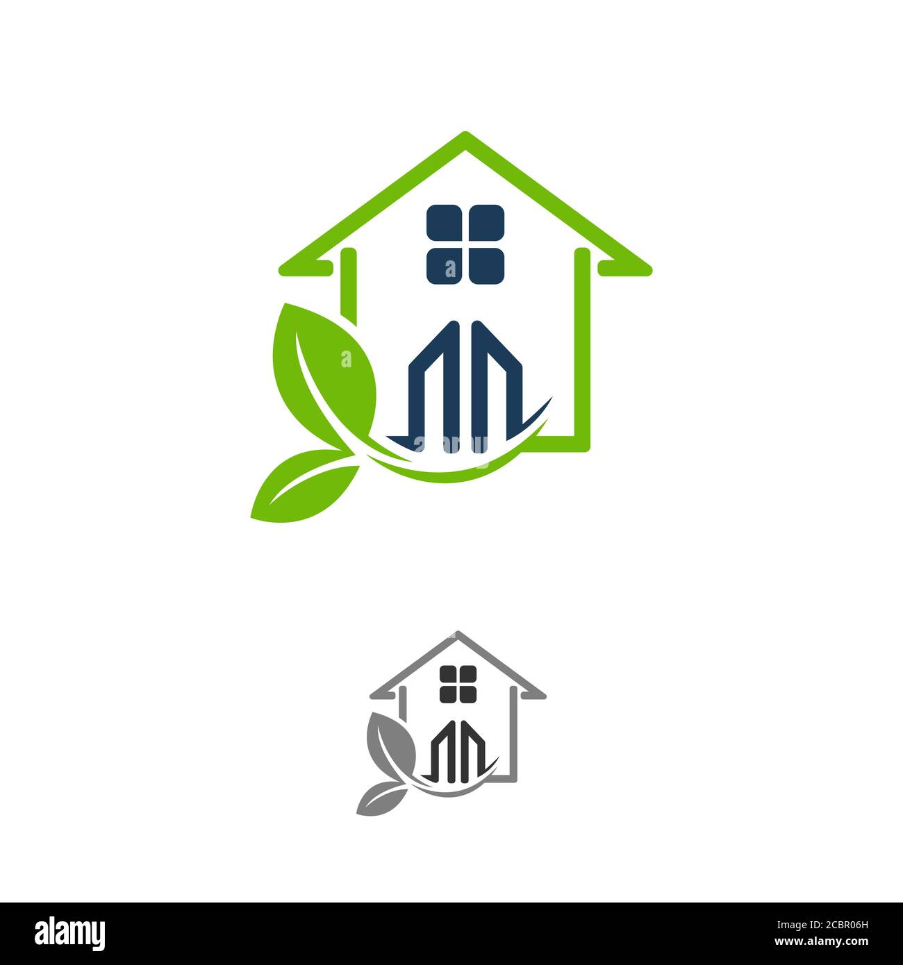 Einfache grüne Haus Immobilien-Logo und Vektor-Symbol.EPS 10 Stock Vektor