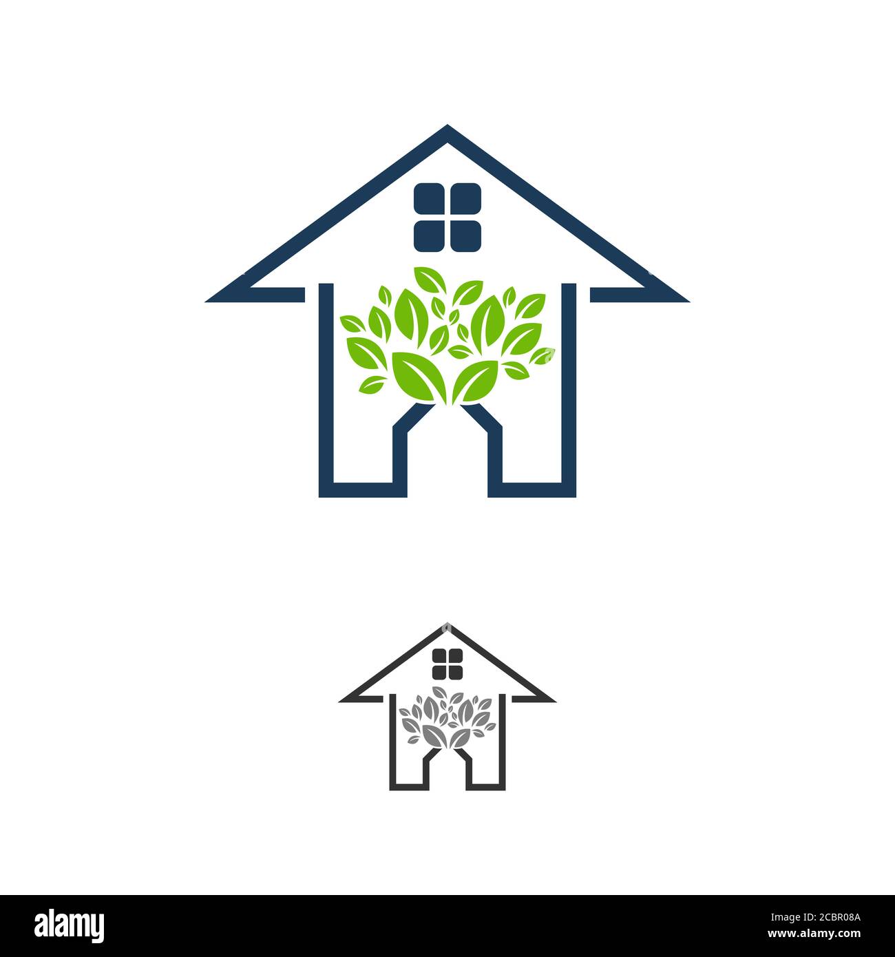 Einfache grüne Haus Immobilien-Logo und Vektor-Symbol.EPS 10 Stock Vektor