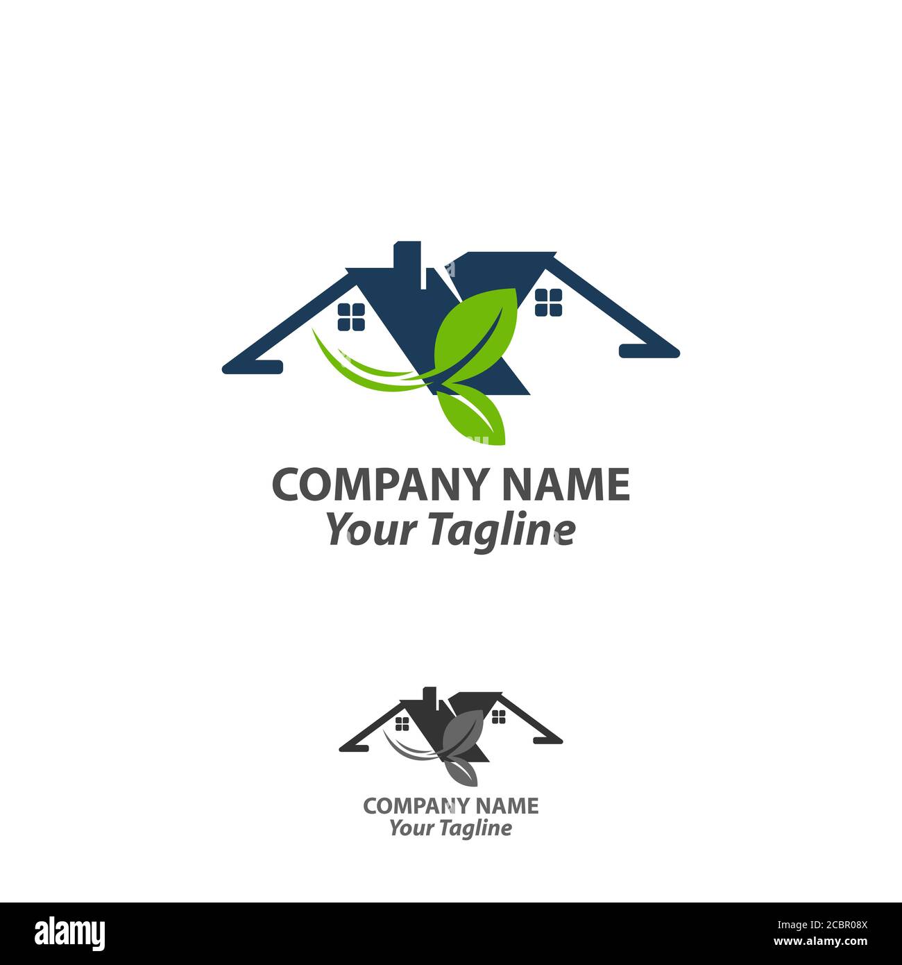 Einfache grüne Haus Immobilien-Logo und Vektor-Symbol.EPS 10 Stock Vektor