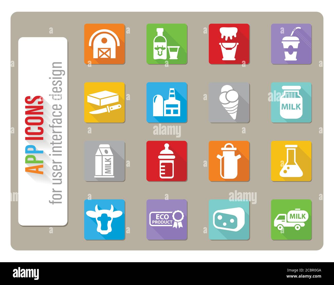 Milch Icon Set Stock Vektor