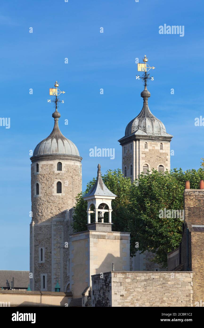 Türme der Tower of London, London, England Stockfoto