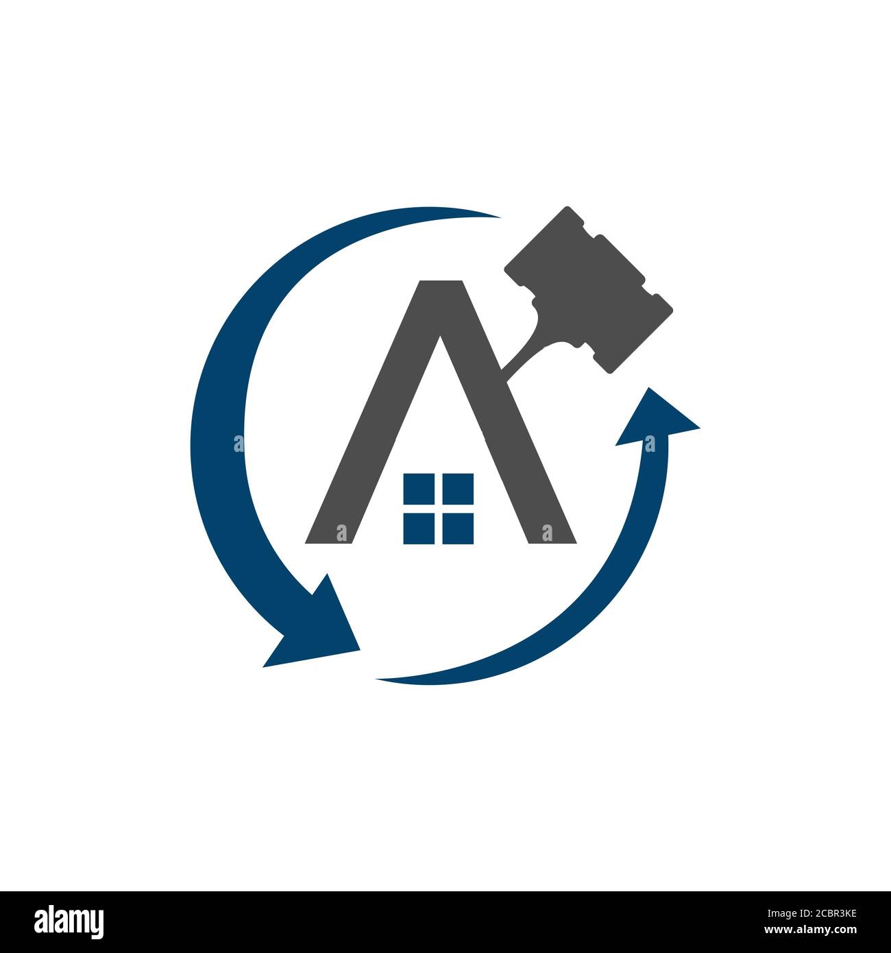 Auktion Logo Design Vektor Illustration. Gavel Concept Icon-Zeichen isoliert auf weißem Hintergrund Stock Vektor