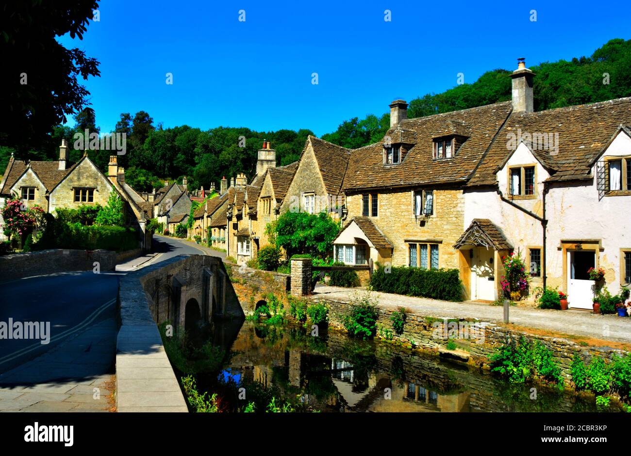 Castle Combe Village Wiltshire Stockfoto