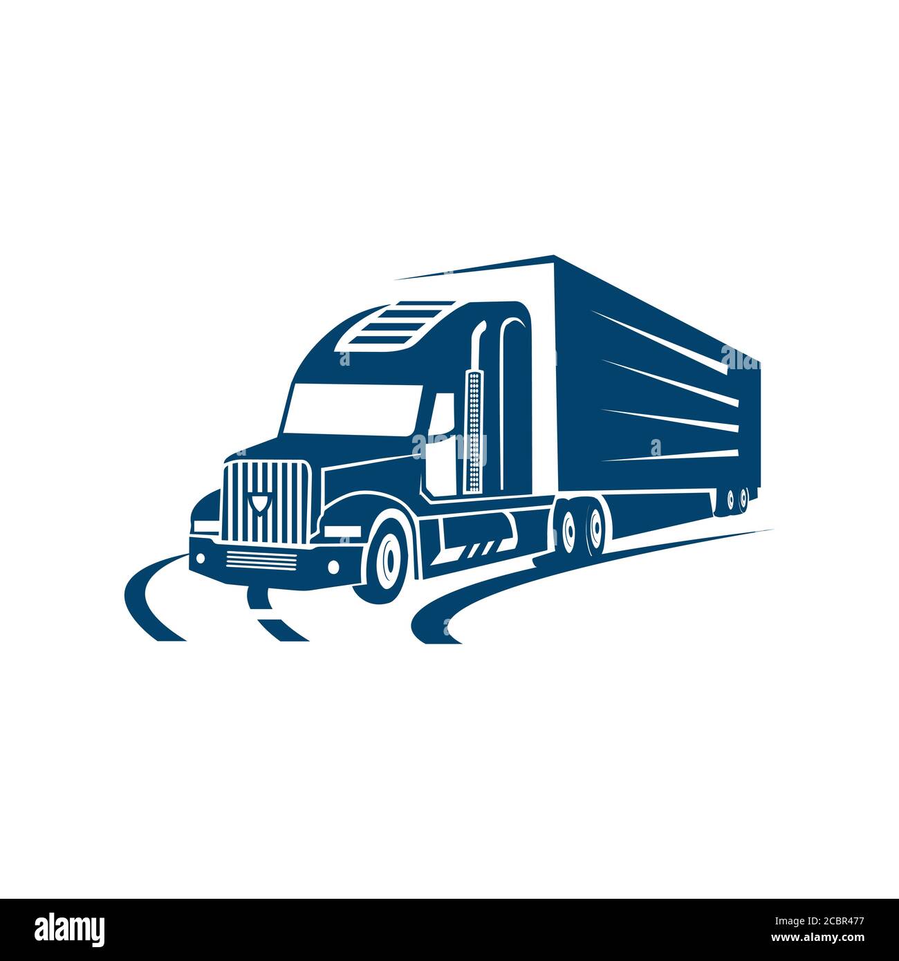 Auf der Straße LKW-Logo Design-Vektor. Schwere Transport-Logo-Zeichen