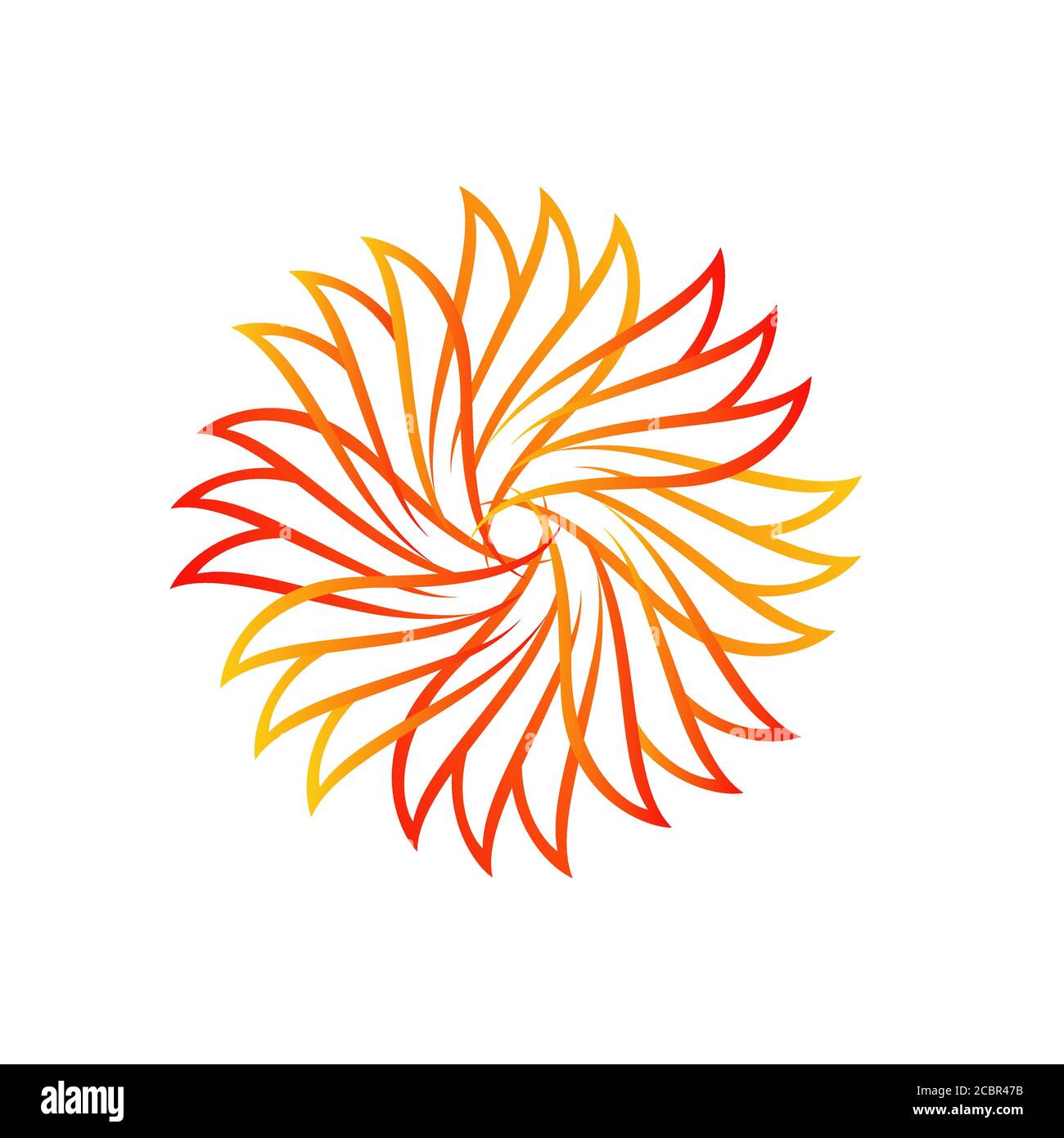 Neue kreative Sunburst gelb orange Sonne Vektor-Symbol-Logo Illustrationen Stock Vektor