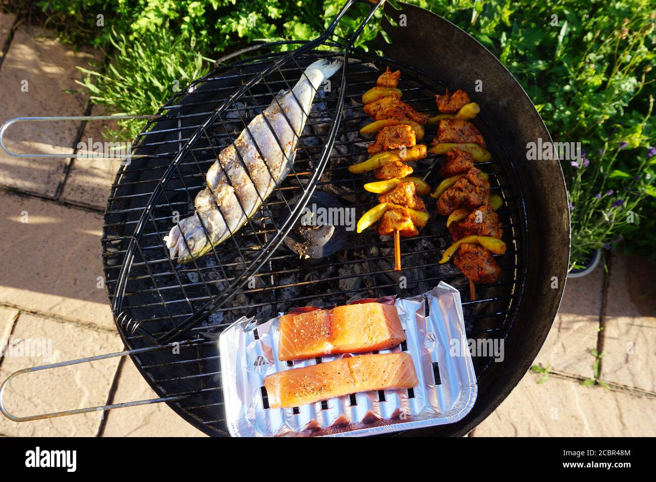 BBQ Food - Vogelperspektive Stockfoto