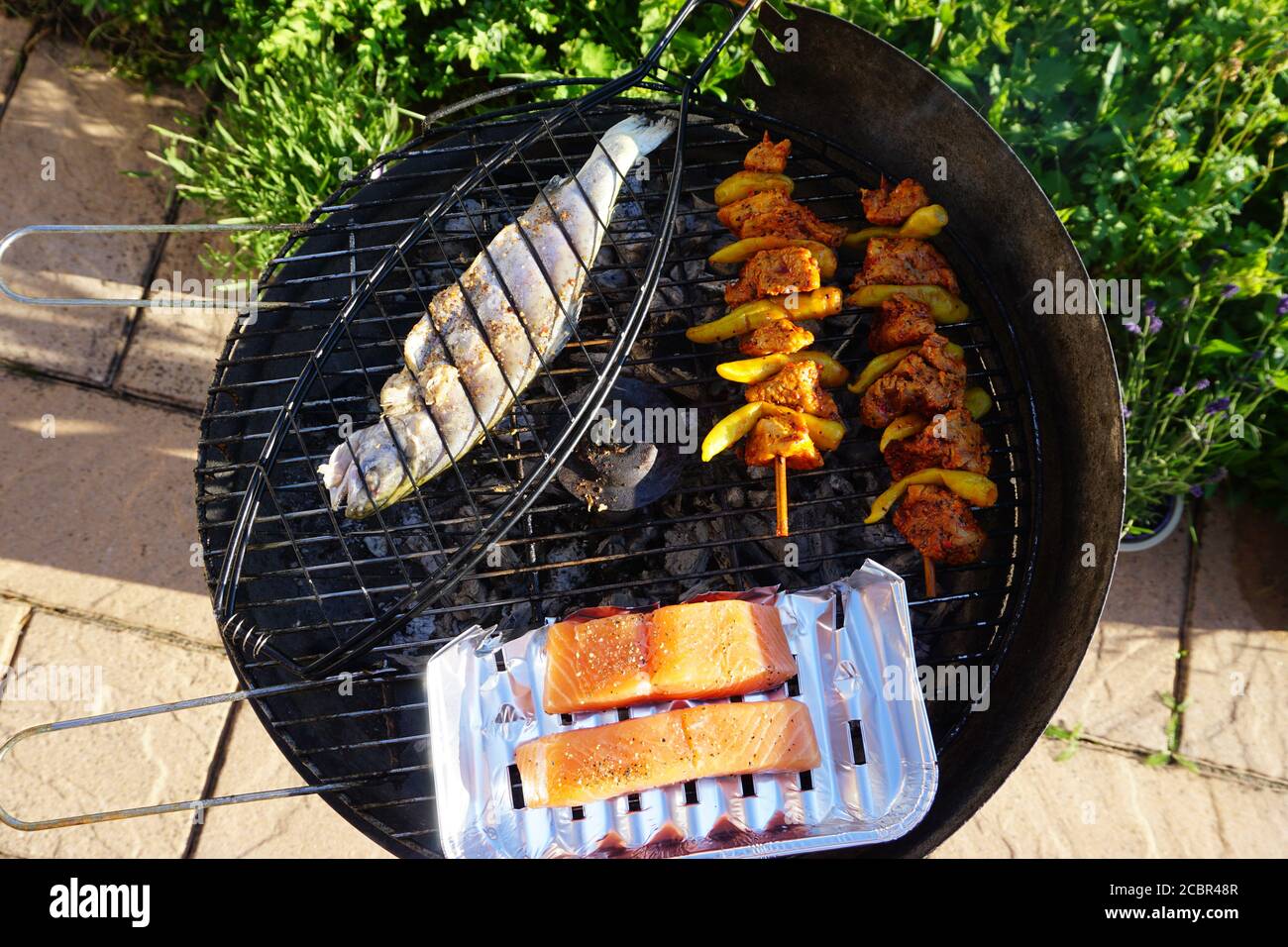 BBQ Food - Vogelperspektive Stockfoto