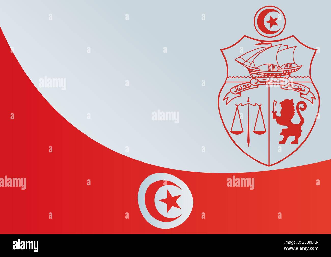 Flagge von Tunesien, die Vorlage für die Auszeichnung, ein offizielles Dokument mit der Flagge der Republik Tunesien Stock Vektor