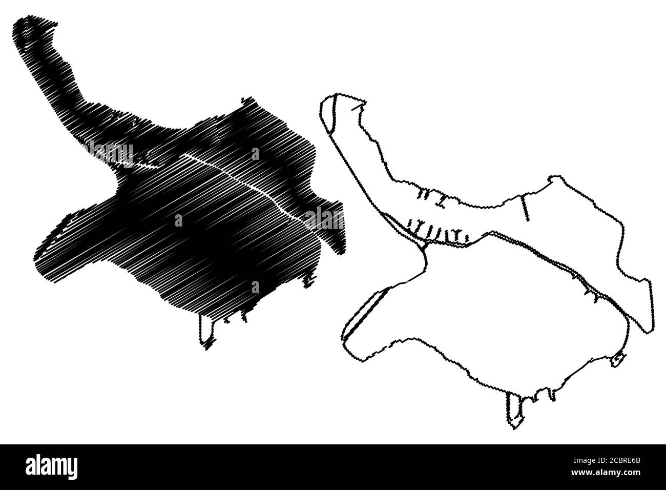 Belize City (Belize) Kartenvektorillustration, Skizze Stadt Belize Karte Stock Vektor