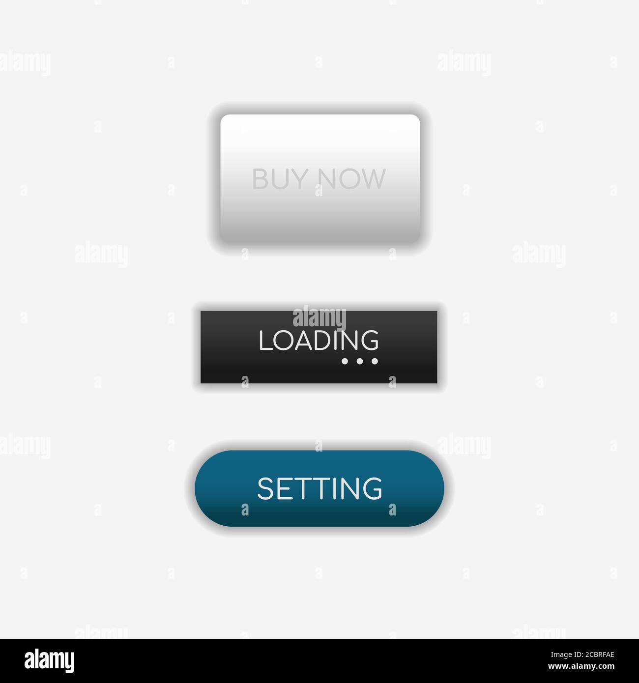 Web Buttons flache Bauform. Web- und ui Farbe Symbol für moderne Website. Tasten mit verschiedenen Aktionen eingerichtet werden. Vector Icons isoliert auf whi Stock Vektor