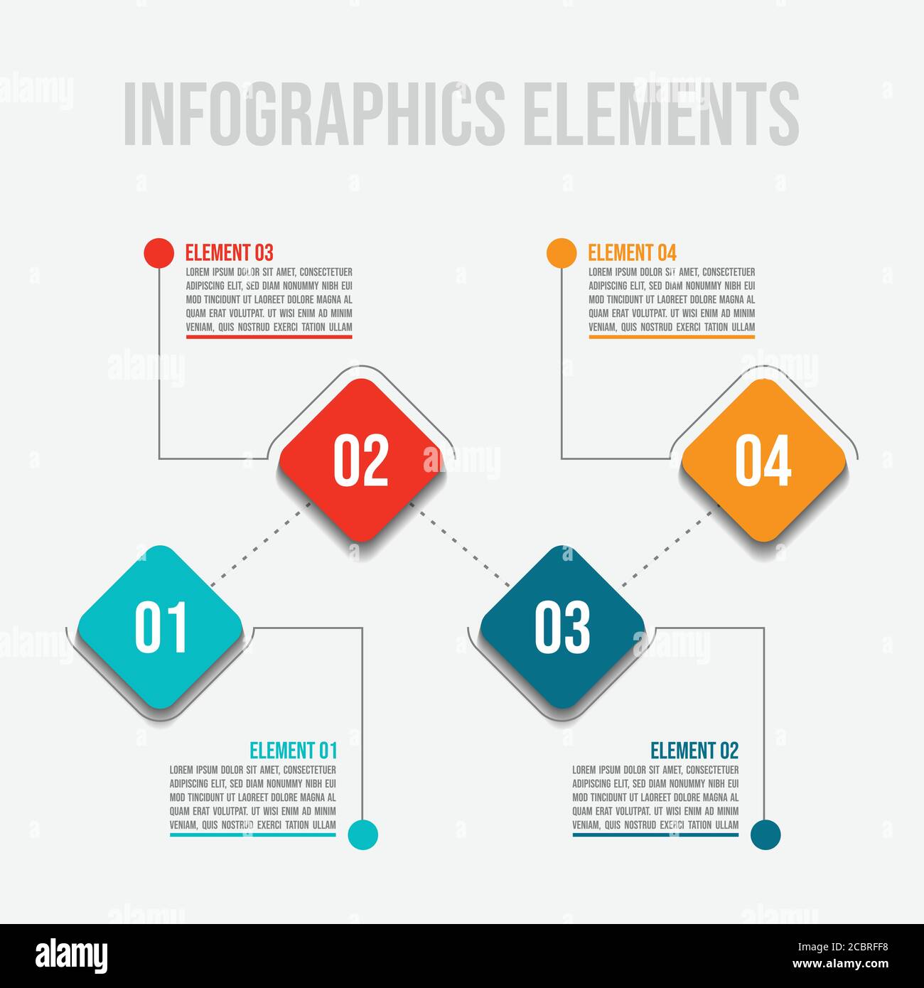 Infografik Design Vorlage kreatives Konzept mit 4 Schritten. 4 Schritte Timeline Infografik Vorlage mit Vektorbild Stock Vektor