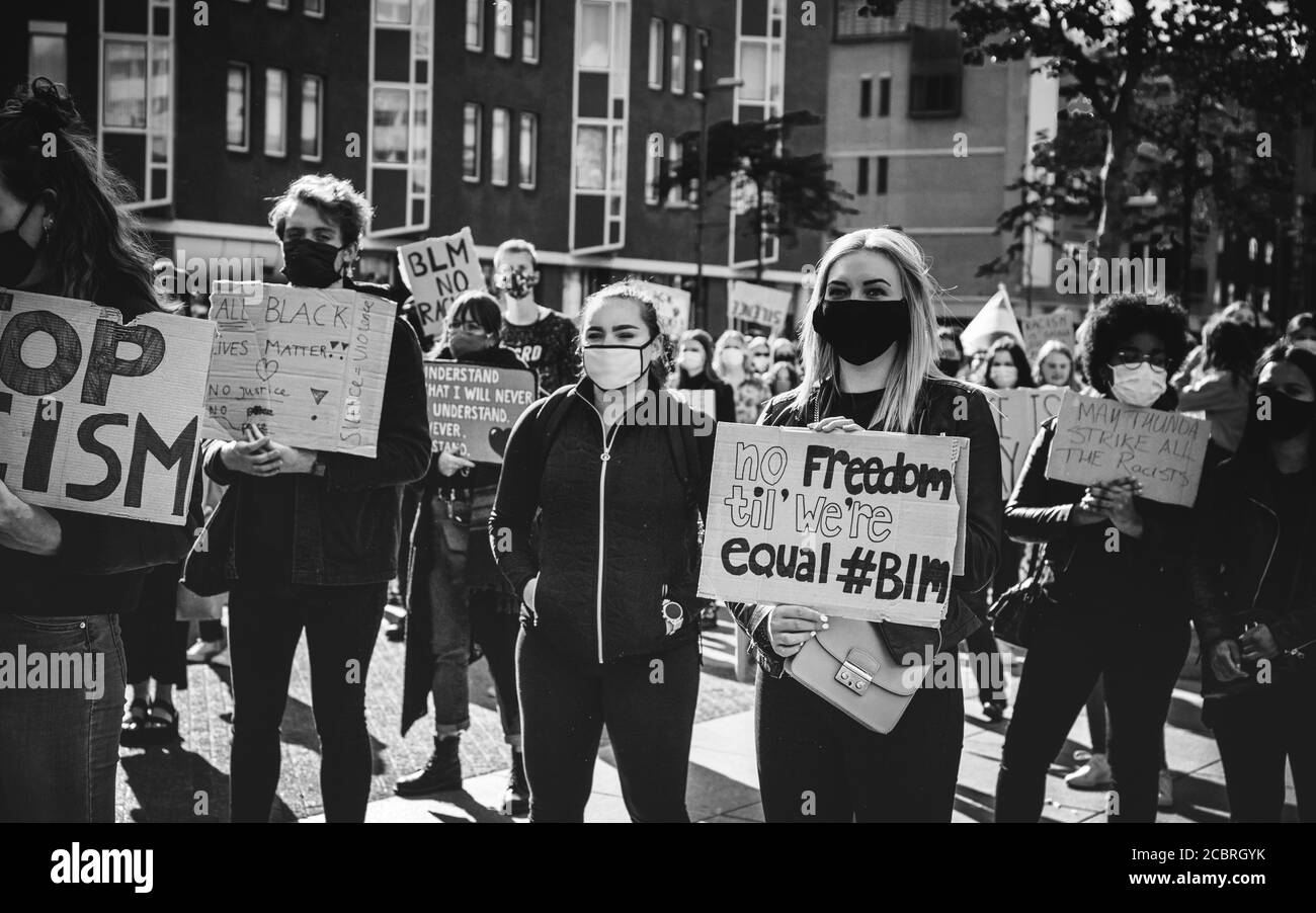 Eindhoven, Niederlande, 6/6/2020, Black Lives Matter Protest, keine Freiheit ohne Gleichheit! Stockfoto