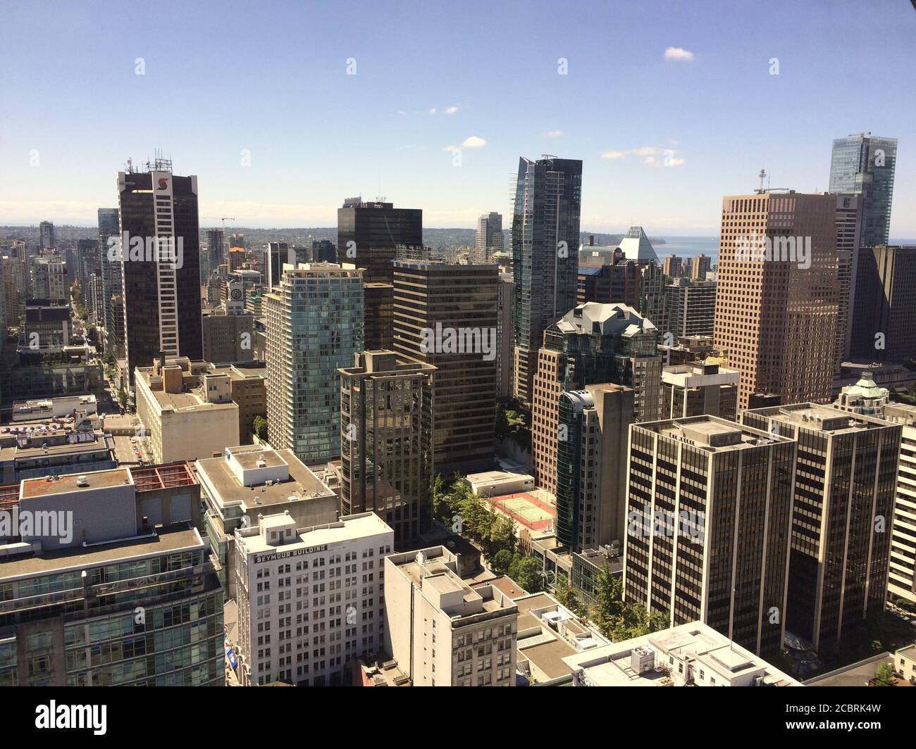 Skyline von Vancouver. Vancouver, British Columbia / Kanada. Stockfoto