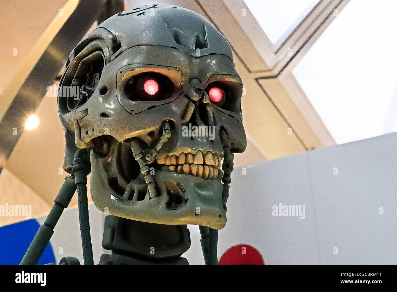 Foto des T-800 Endoskeletts vom Terminator 3D, einer der berühmtesten Attraktionen in den Universal Studios JAPAN, Osaka, Japan. Stockfoto