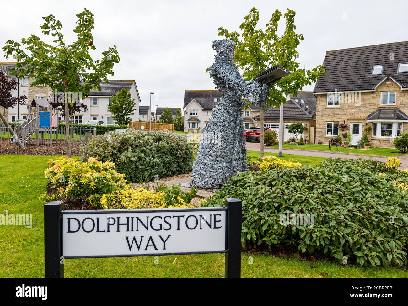 Weibliche Figurenskulptur erinnert an Hexenexekutionen aus dem 16. Jahrhundert von Andy Scott, Prestonpans, East Lothian, Schottland, Großbritannien Stockfoto