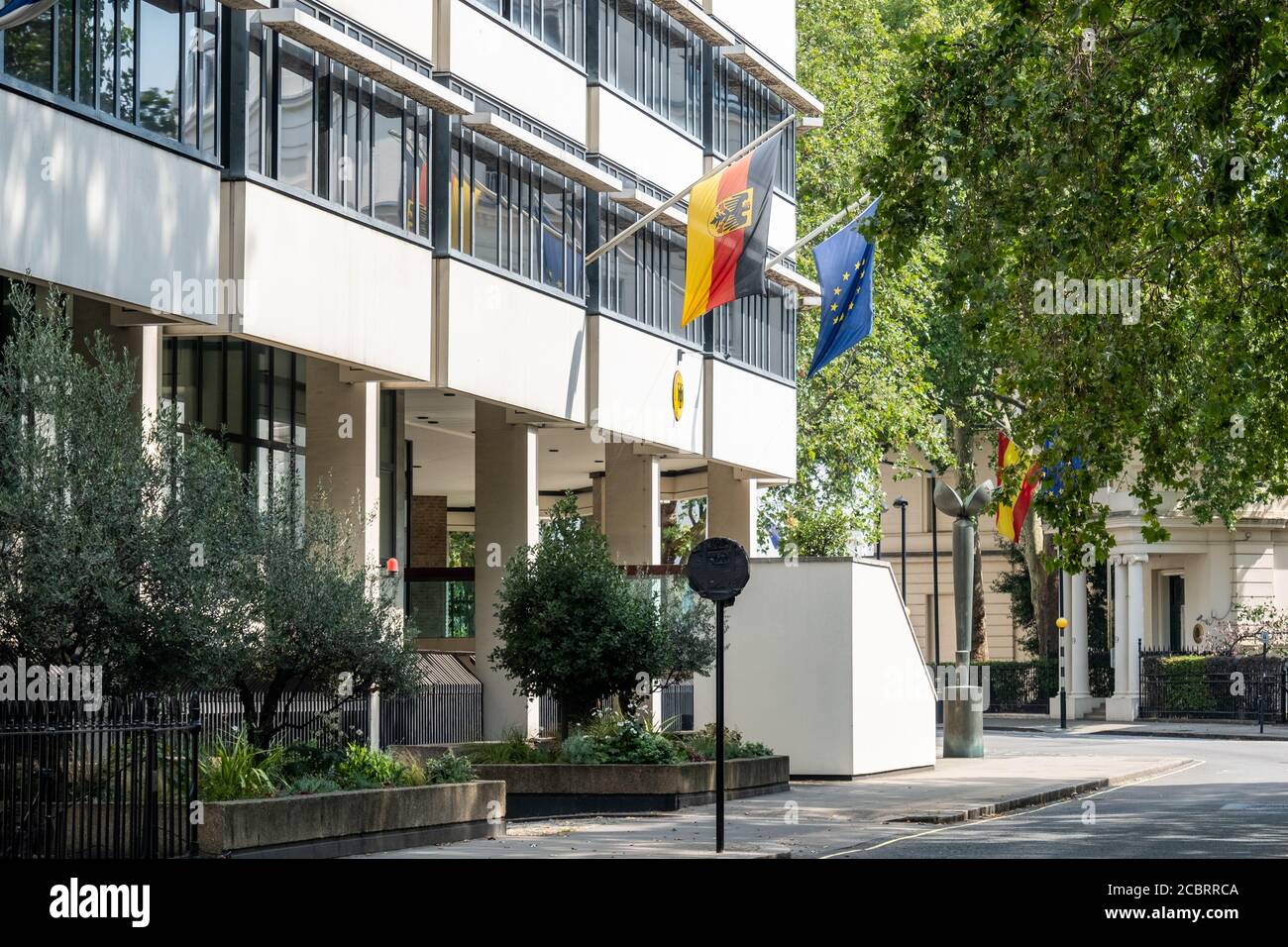 Deutsche Botschaft am Belgade Square in Belgravia London Stockfoto