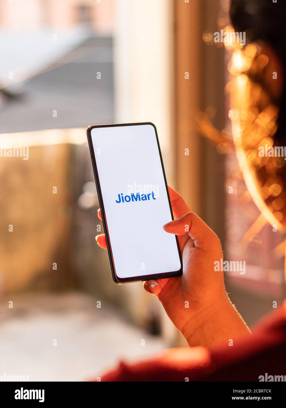 Assam, indien - 7. Juli 2020 : Jiomart kirana App für den Kauf von Lebensmitteln online. Stockfoto