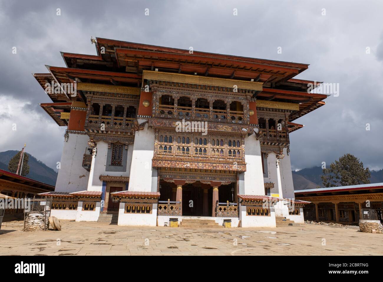 Bhutan, Wangdue Phodrang District, Gangtey Kloster aka Gangtey Goenpa oder Gangtey Kloster. Ein wichtiges Kloster der Nyingmapa. Stockfoto