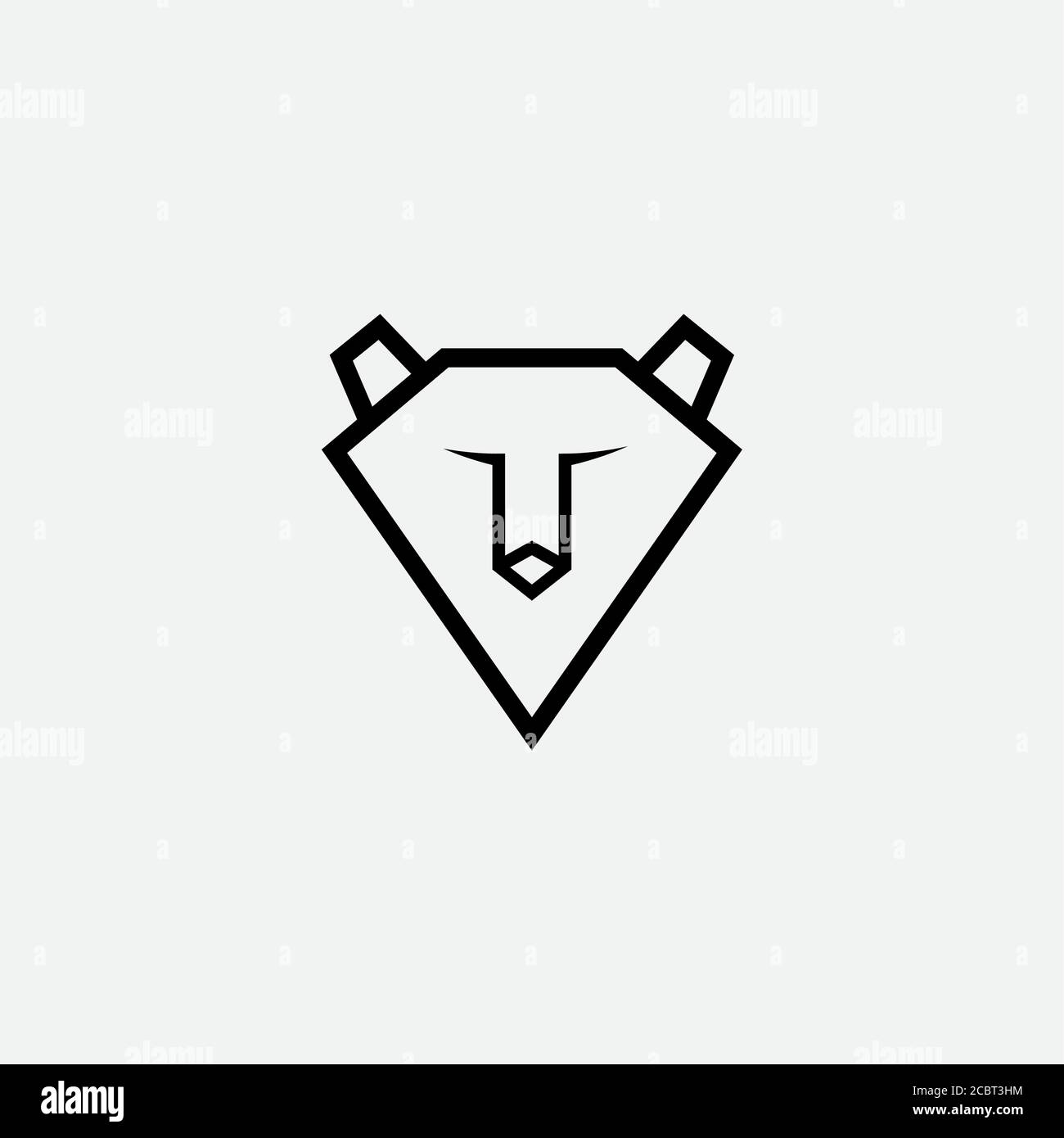 FUCHS ODER HUND ODER WOLF GESICHT EINFACHE LINIE LOGO-DESIGN MINIMALISTISCH Stock Vektor