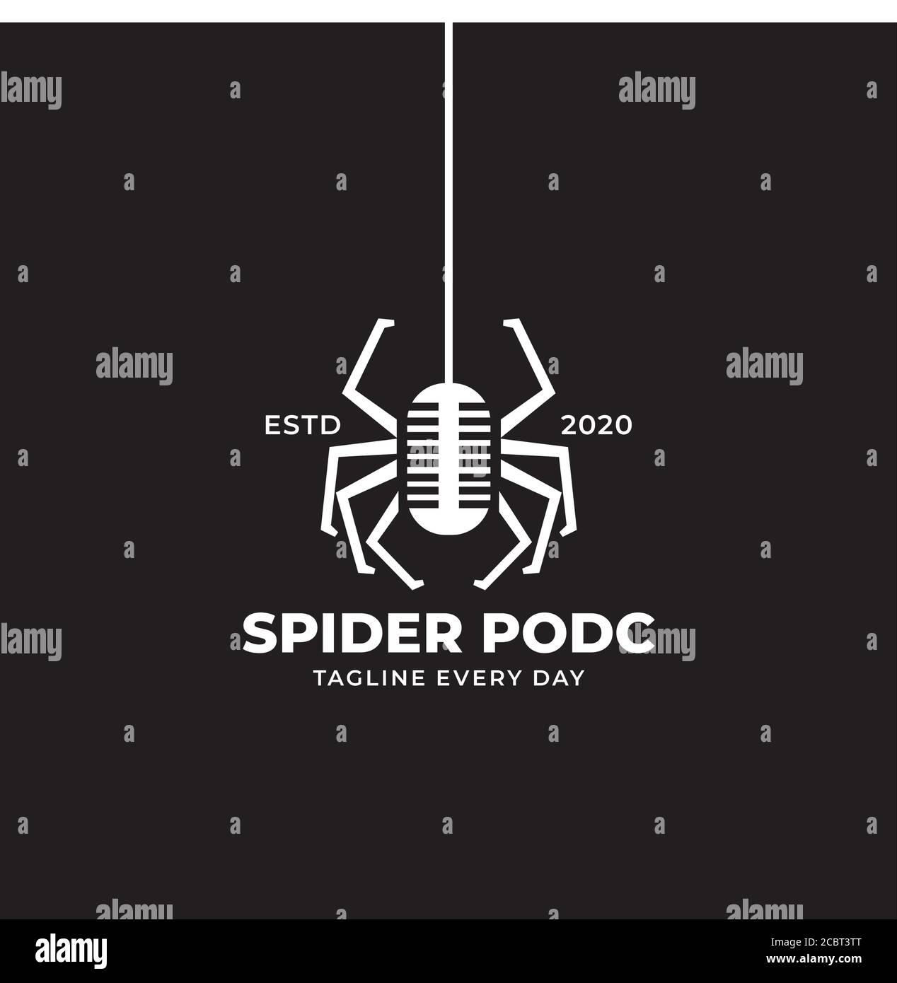 logo für spider und Plattenmusik Stock Vektor