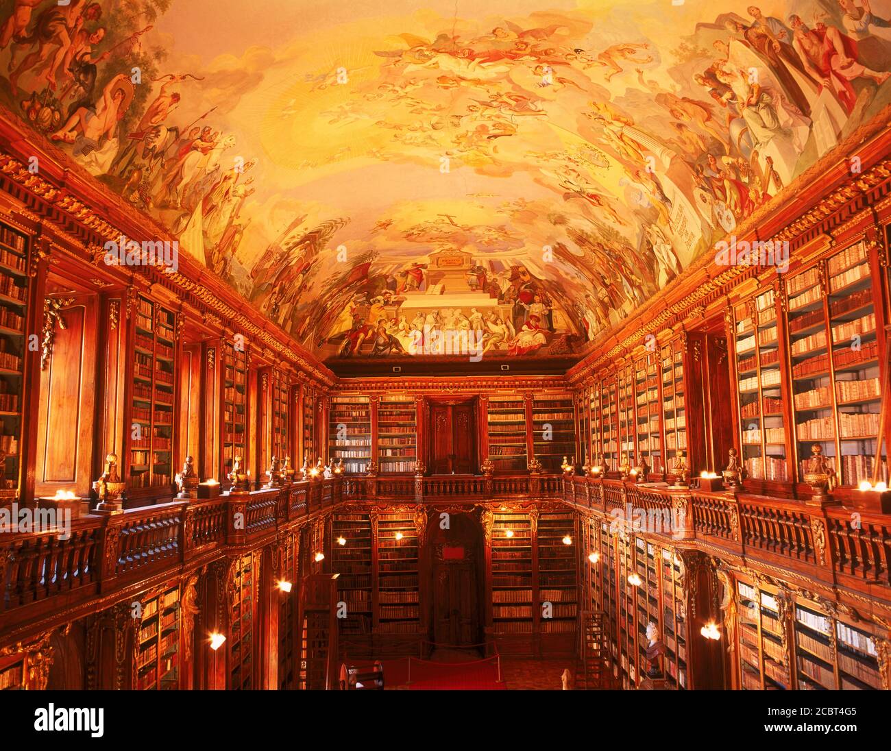 Monumentales Fresko an der Decke des philosophischen Hall in Strahov Bibliothek im Kloster Strahov in Prag Stockfoto